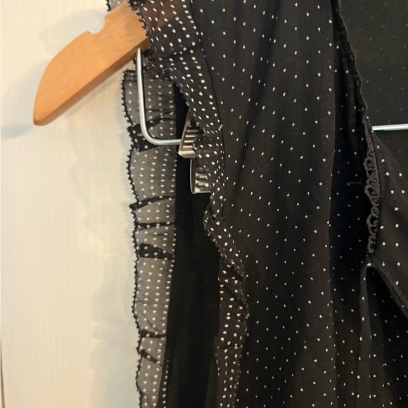 Women’s JOIE BLACK SILK POLKA DOT TOP SIZE Large. - Picture 5 of 7